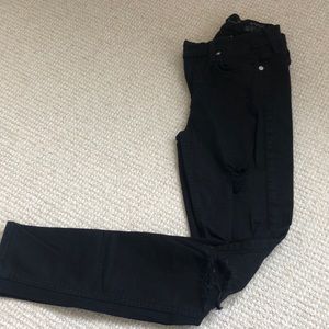 7 for all man kind Black Ripped Jeans